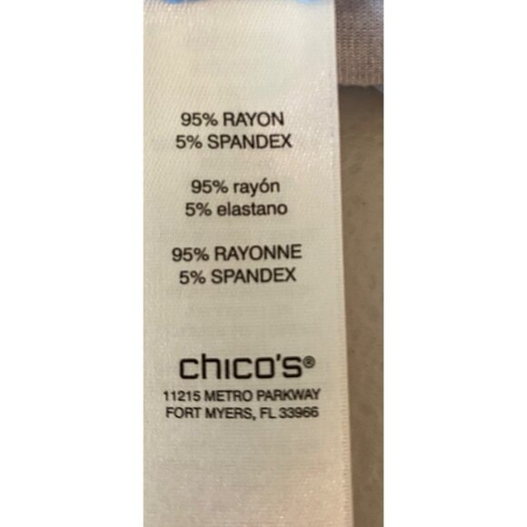 Chicos Sleeveless Dress Blue Animal Print Floral Hem Small - Picture 4 of 10